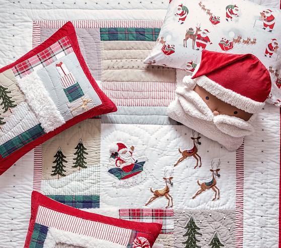 Heritage Santa Kids' Comforter Set | Pottery Barn Kids