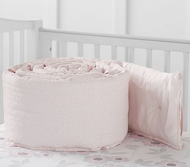 Belgian Flax Linen Eyelet Crib Bedding Sets | Pottery Barn Kids