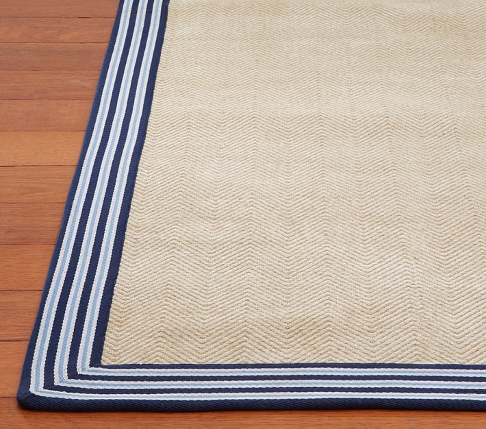 Chenille Jute Striped Border Rug Patterned Rugs Pottery Barn Kids