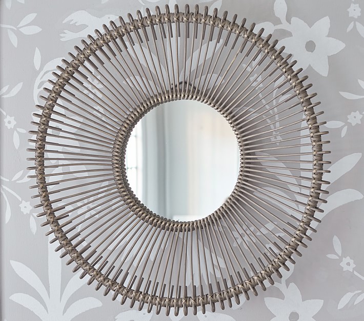 Gray Rattan Kids Mirror | Pottery Barn Kids