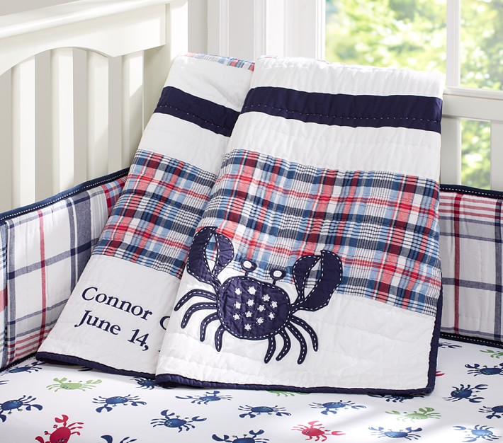 Crab Madras Nursery Bedding Pottery Barn Kids