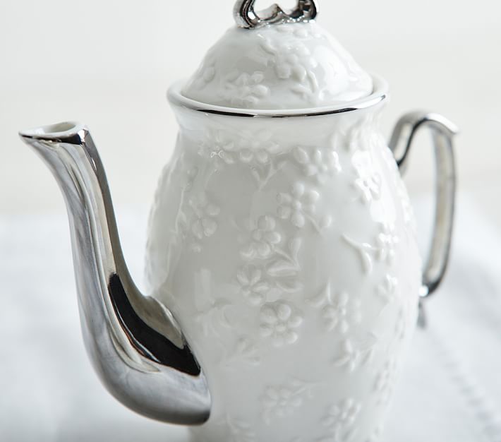 Ceramic Carved Flower Tea Set Pottery Barn Kids