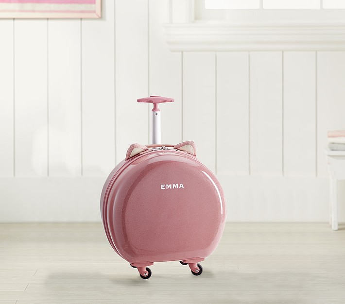 Round suitcase with cheap wheels