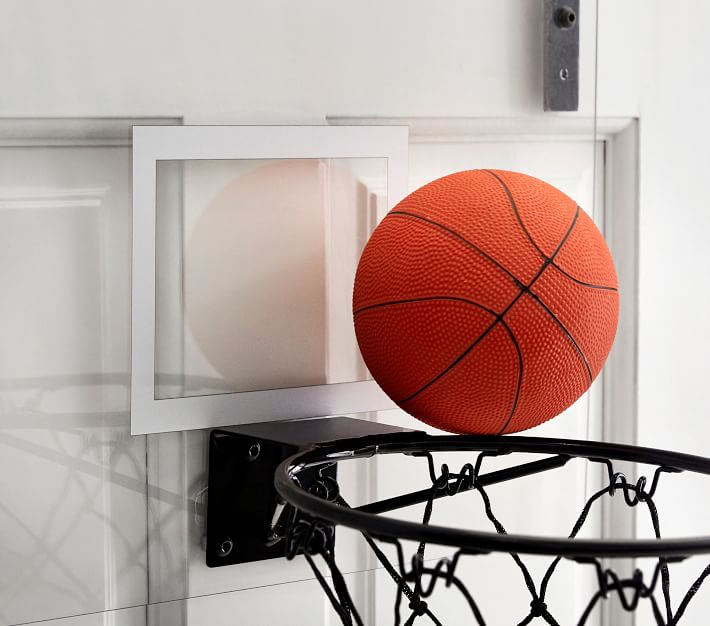 SUPER JOY Mini Basketball Hoop Over The Door, Wall Mounted Basketball Hoop  Set with Accessories, Indoor Basketball Toy for Kids & Adults 