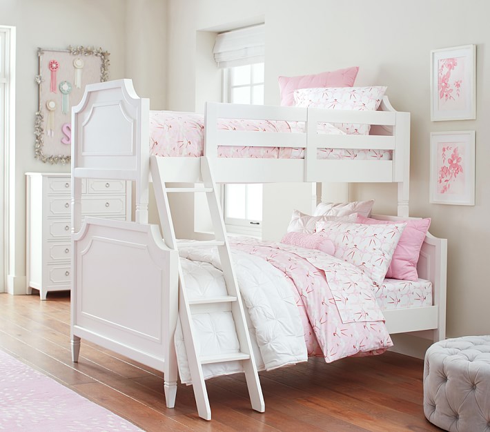 Girl bunk beds twin over outlet full