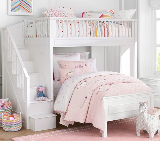 Fillmore Stair Kids Loft Bed & Lower Bed Set | Pottery Barn Kids