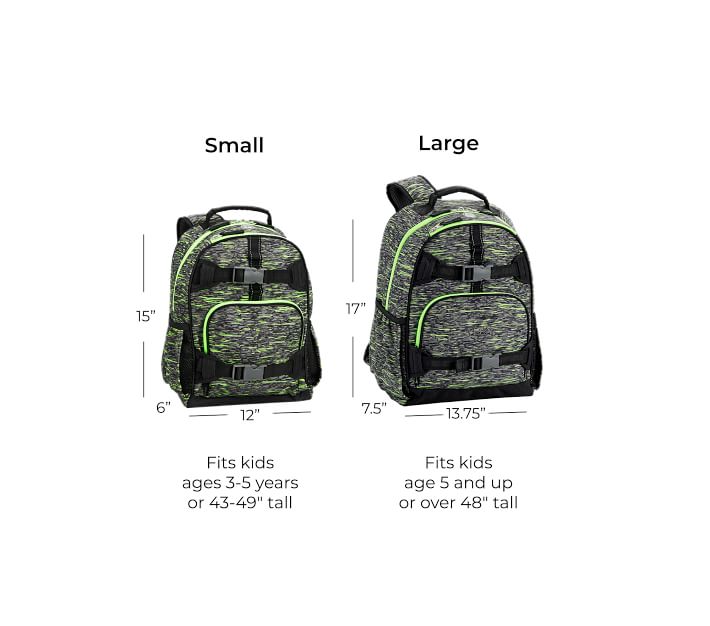 Mackenzie Lime & Black Static Kids Backpacks | Pottery Barn Kids