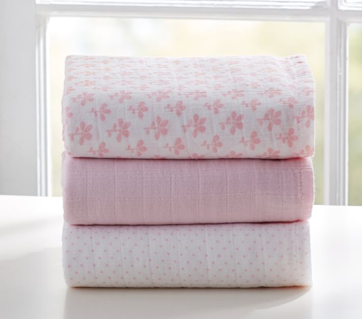 Organic Muslin Swaddle Set Pottery Barn Kids