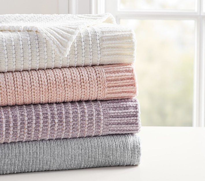 Chenille Metallic Baby Blankets | Pottery Barn Kids