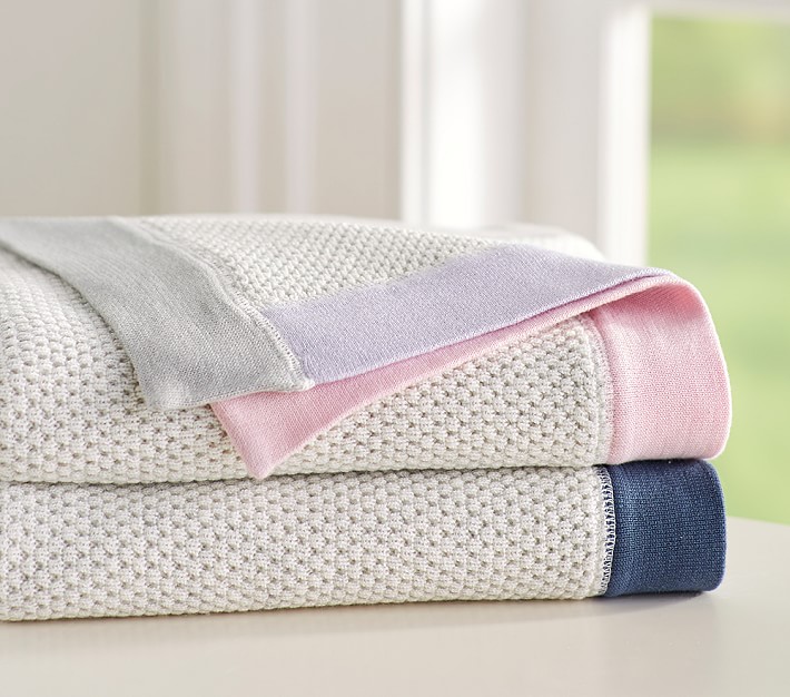 Pink waffle baby online blanket