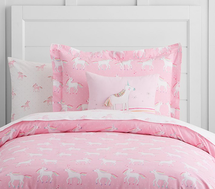 Stax Elegant Pink Yarn-Dyed Organic Cotton Kids Twin Duvet Cover +