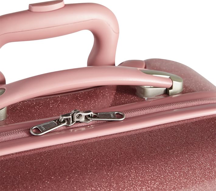 LEVEL8 Women's Luggage , Glitter Carry-On Suitcase, Sparking Pink Luggage, Pink