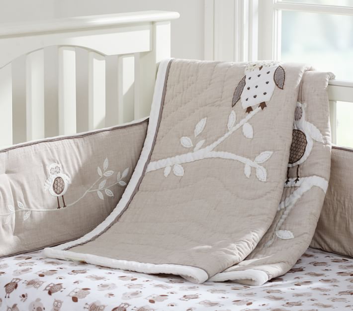 Owl crib bedding online set boy