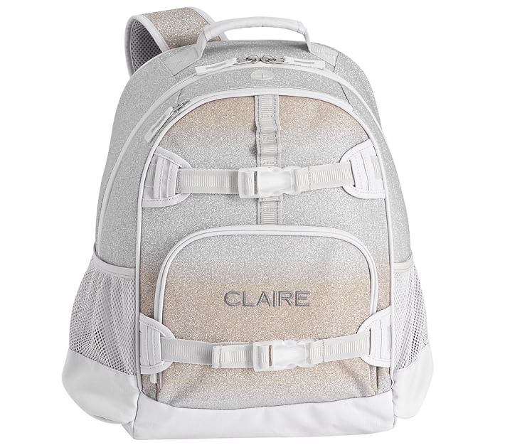Silver Metallic Quilted 16inch backpack