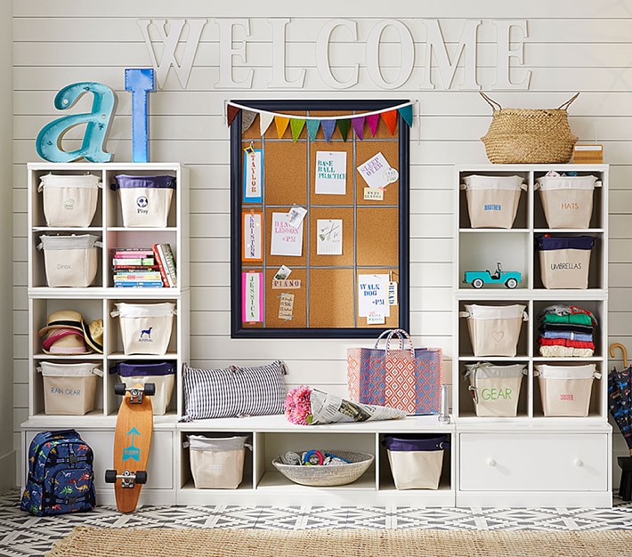 Preston Desk & Storage Wall System, Playroom Storage