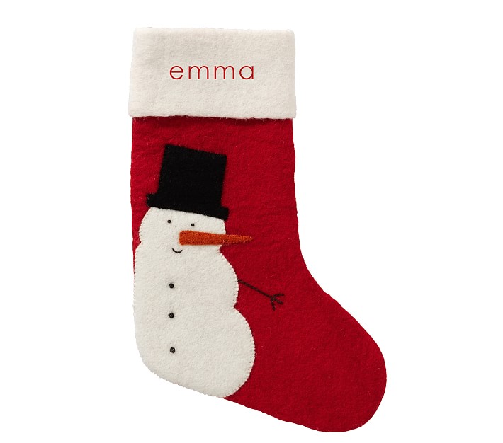 west elm x pbk Modern Snowman Felt Christmas Stocking