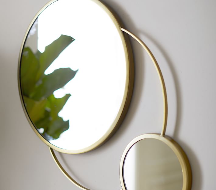 Mother & Me Gold Modern Wall Mirror | Pottery Barn Kids