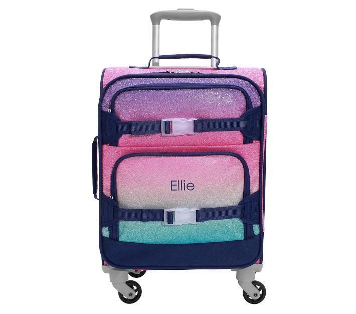 Mackenzie Rainbow Ombre Glitter Ultimate Luggage | Pottery Barn Kids