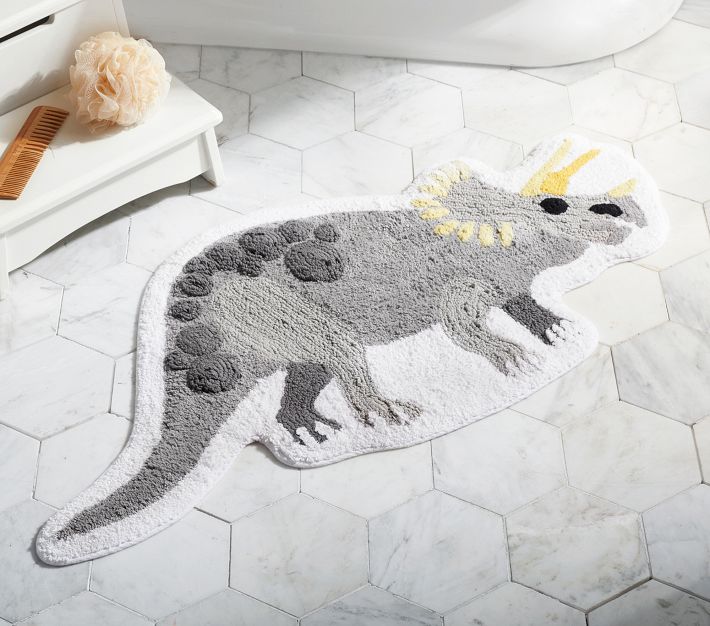 Rideau De Douche Enfant Dinosaure Finn Dino - Pottery Barn Kids - 100% Coton BCI - Neuf Avec étiquettes
