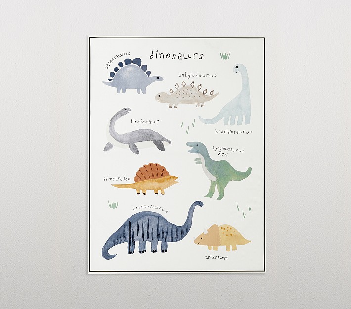 Canvas Dinosaur Art - Set of 4 Prints - Stretched Canvas Nursery