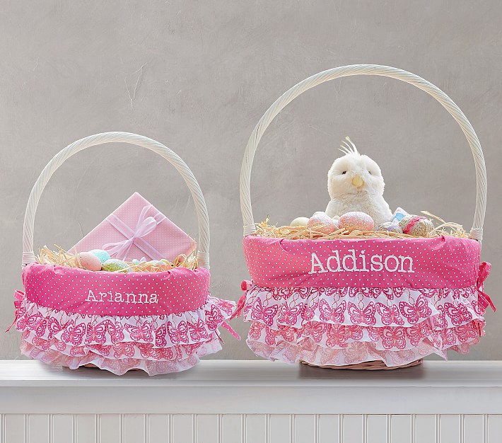 Tiered Ruffle Butterfly Easter Basket Liners Pottery Barn Kids