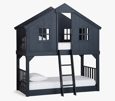 Tree House Single Over Single Kids Bunk Bed Pottery Barn Kids