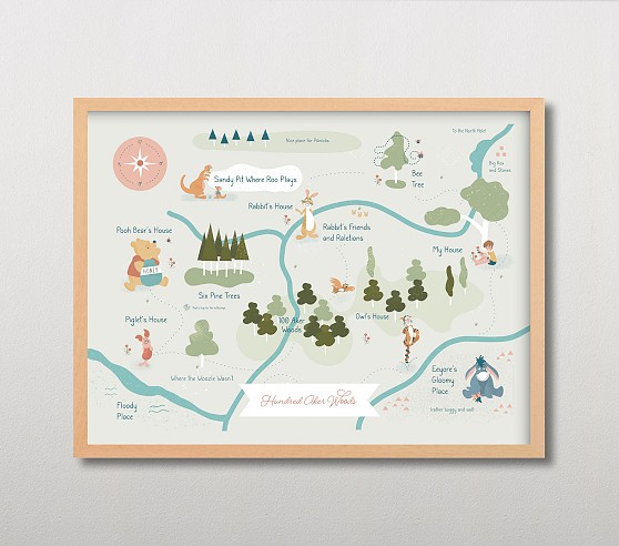 Minted® Disney's Winnie the Pooh Hundred Aker Woods Wall Art by Char ...