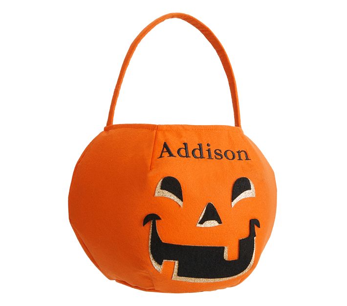 Personalized Halloween Trick Or Treat Bag - Pumpkin Monogram