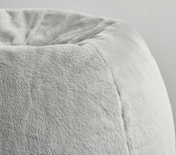 Gray Faux Fur Anywhere Beanbag Kids Bean Bag Chairs Pottery Barn Kids   Anywhere Beanbag Grey Faux Fur O 