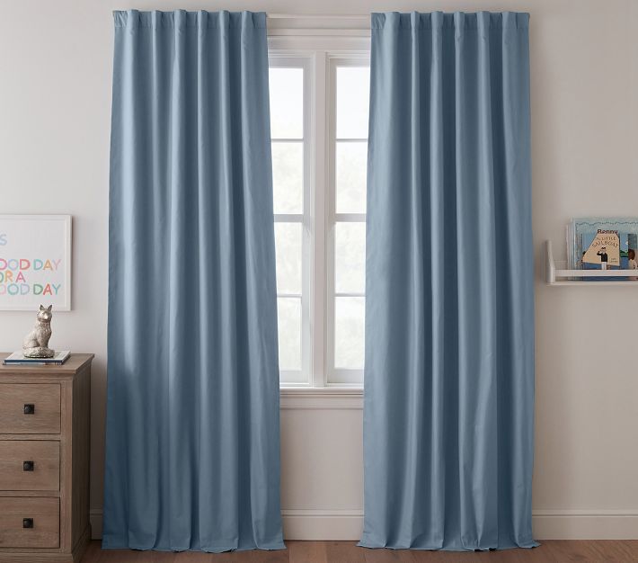 Quincy Cotton Canvas Kids Blackout Curtain | Pottery Barn Kids