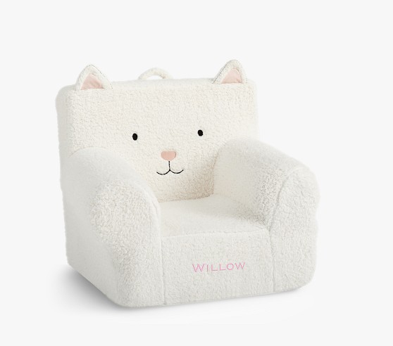 Anywhere Chair Ivory Sherpa Kitty Pottery Barn Kids