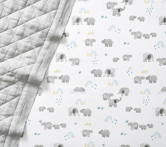 Hippo Organic Flannel Crib Fitted Sheet
