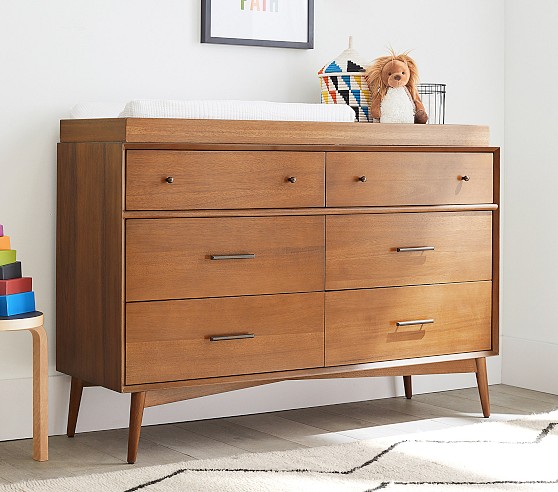 west elm x pbk Mid-Century 6-Drawer Changing Table | Pottery Barn Kids
