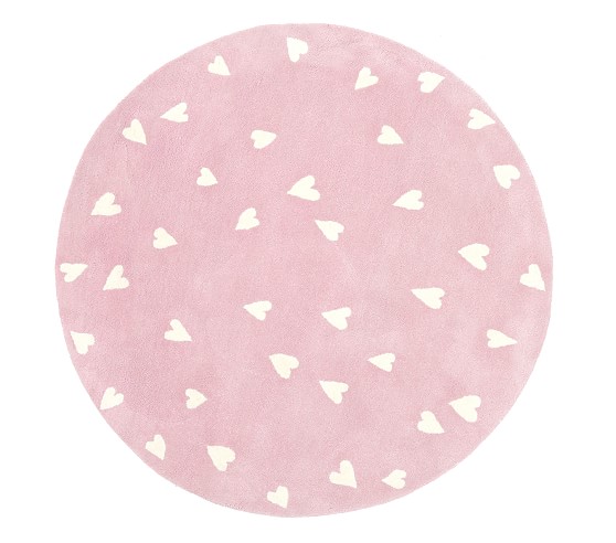 Heart Dot Round Kids Bath Mat