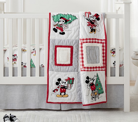 Disney Mickey Mouse Holiday Baby Quilt | Pottery Barn Kids