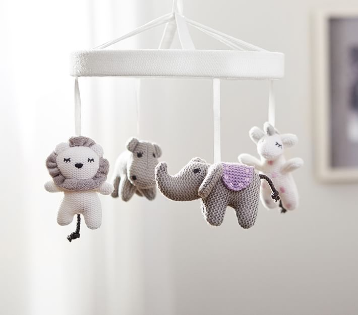 Knit Animal Baby Mobile