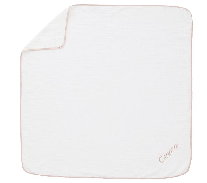 Muslin Linen Trim Baby Blanket Pottery Barn Kids