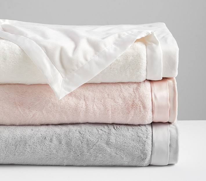 Fur Luxe Trim Baby Blanket