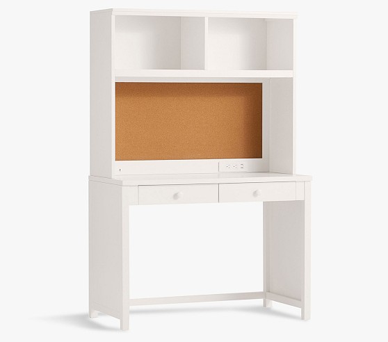 White desk with store low hutch