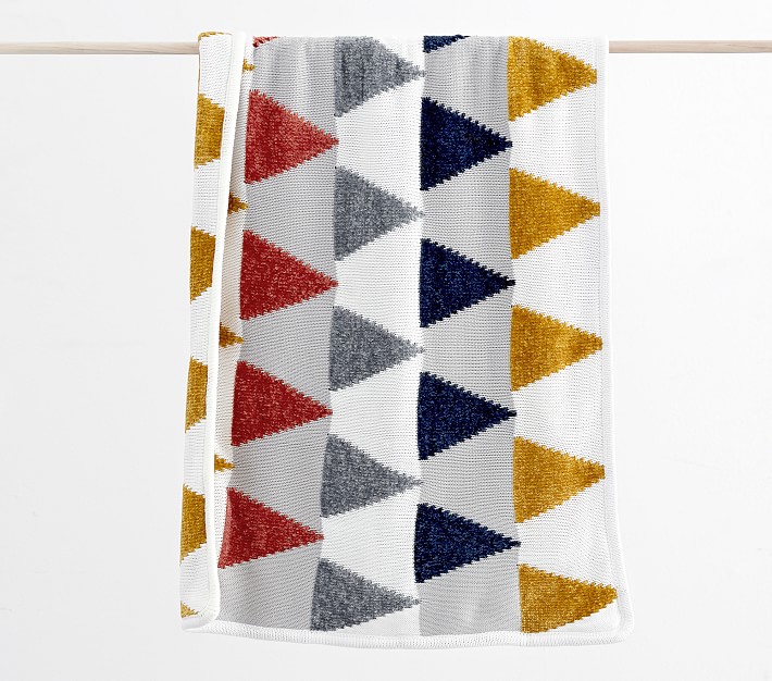 Triangles Chenille Baby Blanket