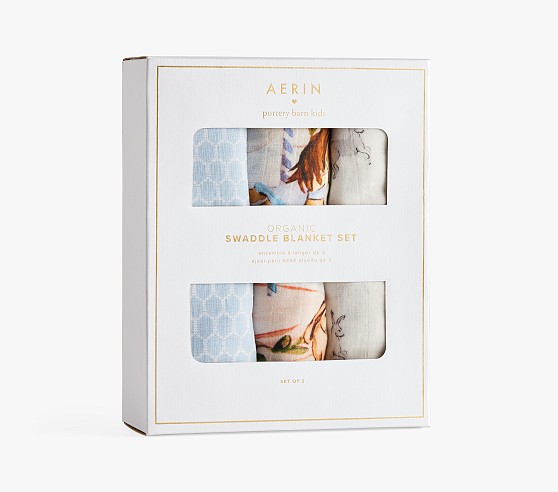 AERIN Organic Muslin Swaddle Set Pottery Barn Kids