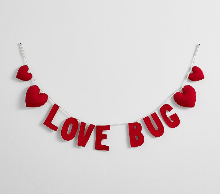 Love Bug Felted Wool Valentine's Garland
