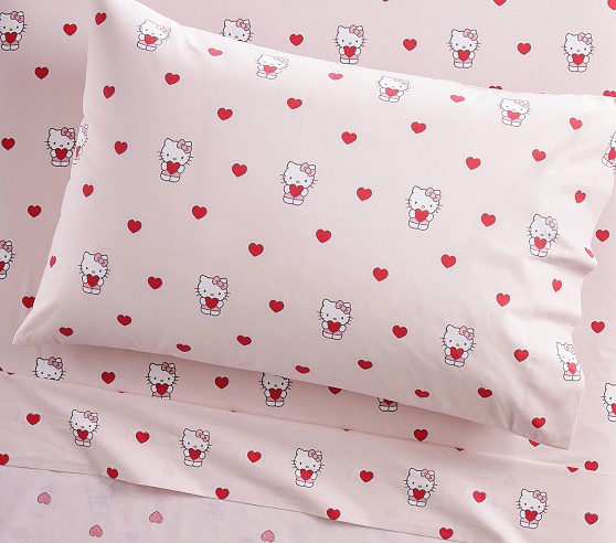 Hello Kitty® Organic Sheet Set & Pillowcases | Pottery Barn Kids