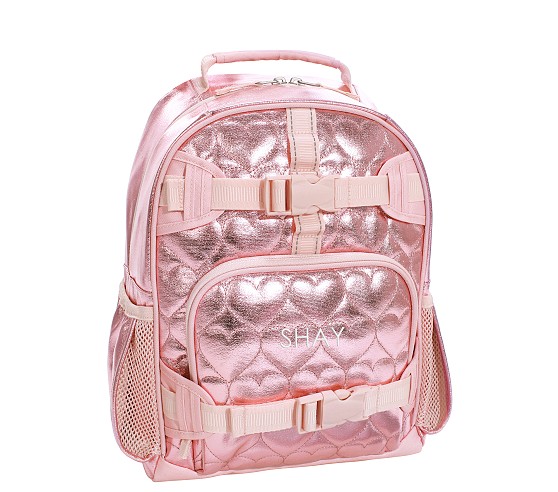 포터리반 Potterybarn Mackenzie Pink Metallic Hearts Backpacks