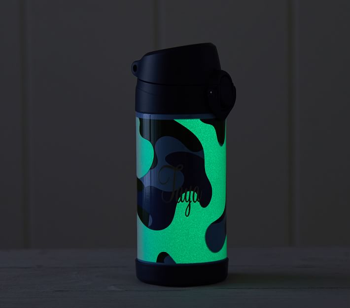 Mackenzie Blue Gray Camo Glow-in-the-Dark Water Bottle