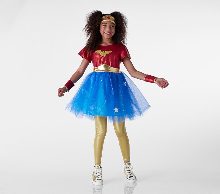 Licensed Child Wonder Woman Fancy Dress Classic Costume Kids Girls Ages  3-12 New
