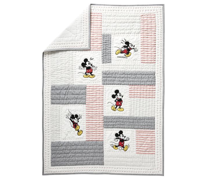 Disney Patchwork Disney Mickey Mouse Patchwork Toddler Bedding | Pottery Barn Kids