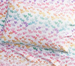 Retro Heart Organic Sheet Set & Pillowcases