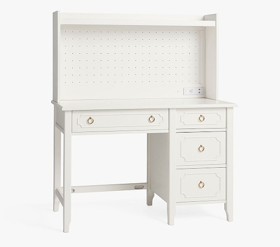 Kids Parke White Desk and Hutch