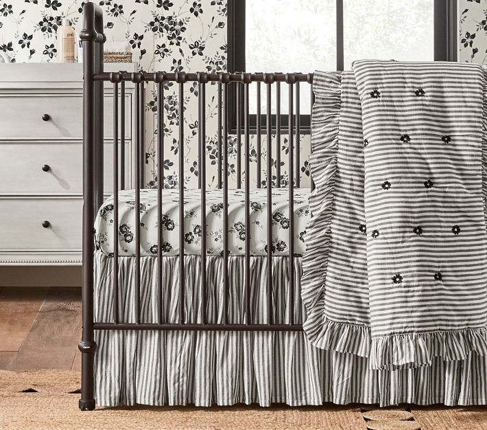 Striped shop crib skirt